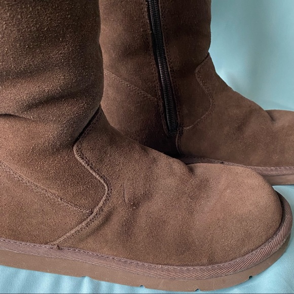 Ugg Sunset Zip Tall Boots, Chocolate Brown Sz 7 - Picture 8 of 11